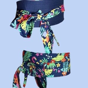 Floral Navy Waist Belt